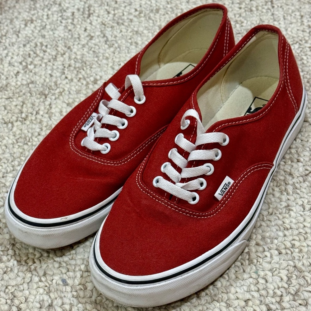 Vans Authentic Canvas Sneakers - Racing Red - Men's US 9.5